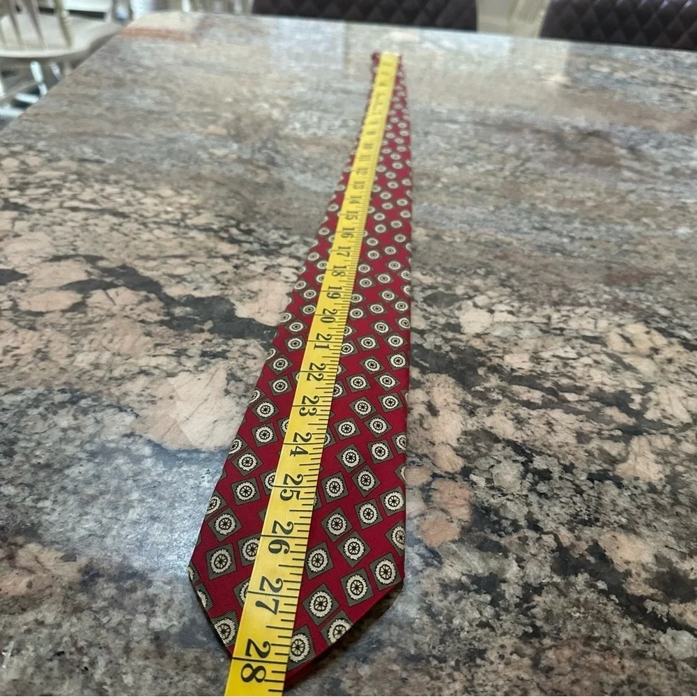 Polo by Ralph Lauren Red and Gold Geometric Tie